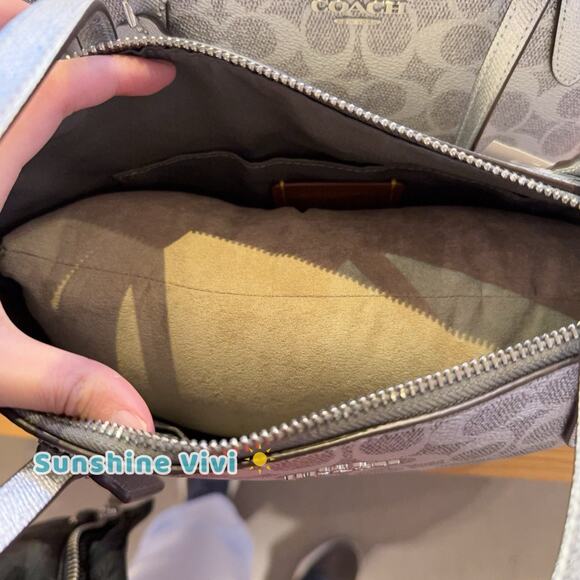 NWT COACH Fiona Zip Tote Bag In Signature Canvas CW396, Gray/Silver - Picture 8 of 8